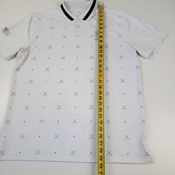 Nike Golf Polo Mens Large White Vapor Print Performance Dri Fit Short Sleeve - Picture 4 of 11